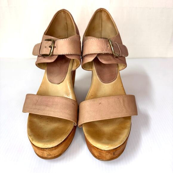 RACHEL COMEY‎ Platform Sandals Size 9 Leather Wood Boho Bohemian Festival Casual - Picture 4 of 13